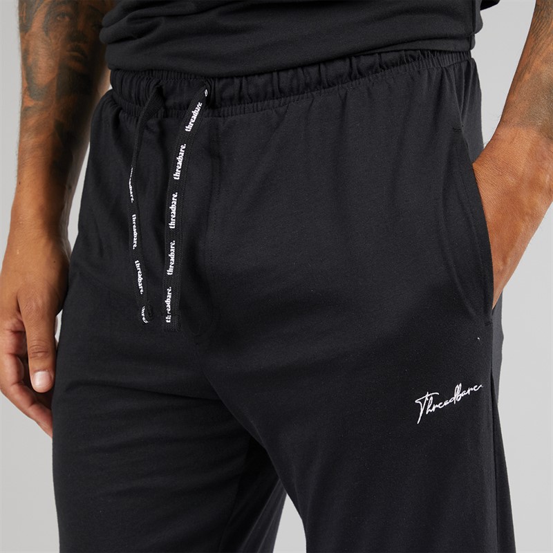 THREADBARE Mens Elt Pyjama Set Black