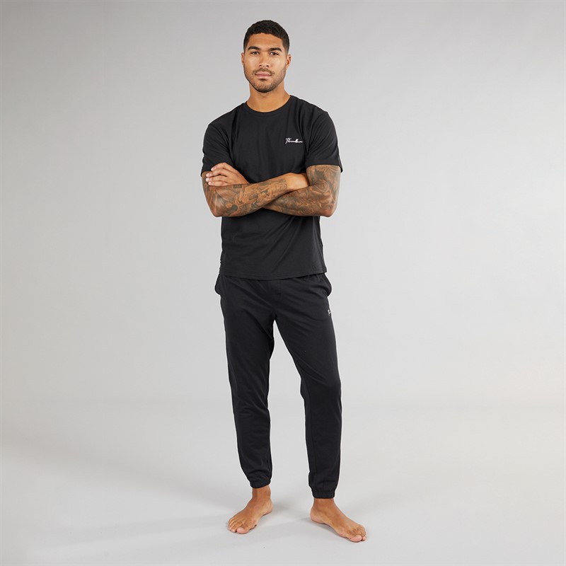 THREADBARE Mens Elt Pyjama Set Black