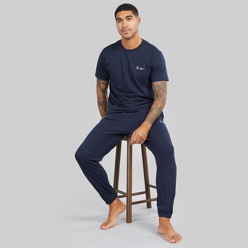THREADBARE Mens ELT Pyjama Set Navy