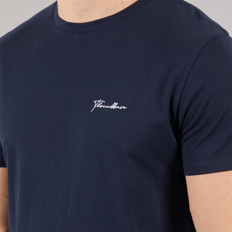 THREADBARE Mens Wells T-Shirt And Shorts Pyjama Set Navy