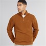THREADBARE Mens Blade 1/4 Zip Fleece Rust