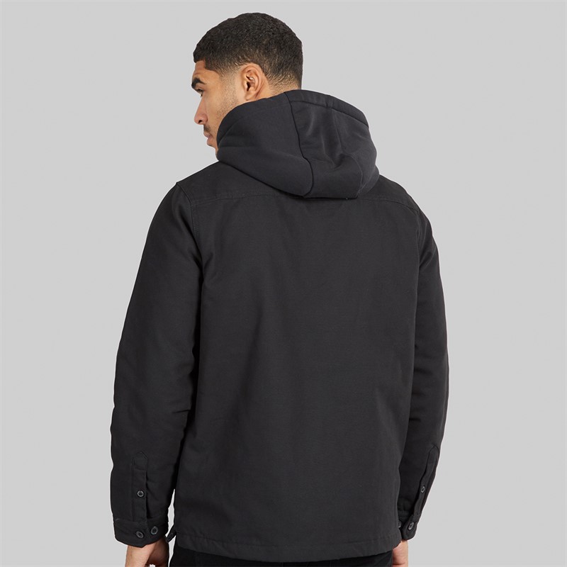 THREADBARE Mens Soda Shacket Black