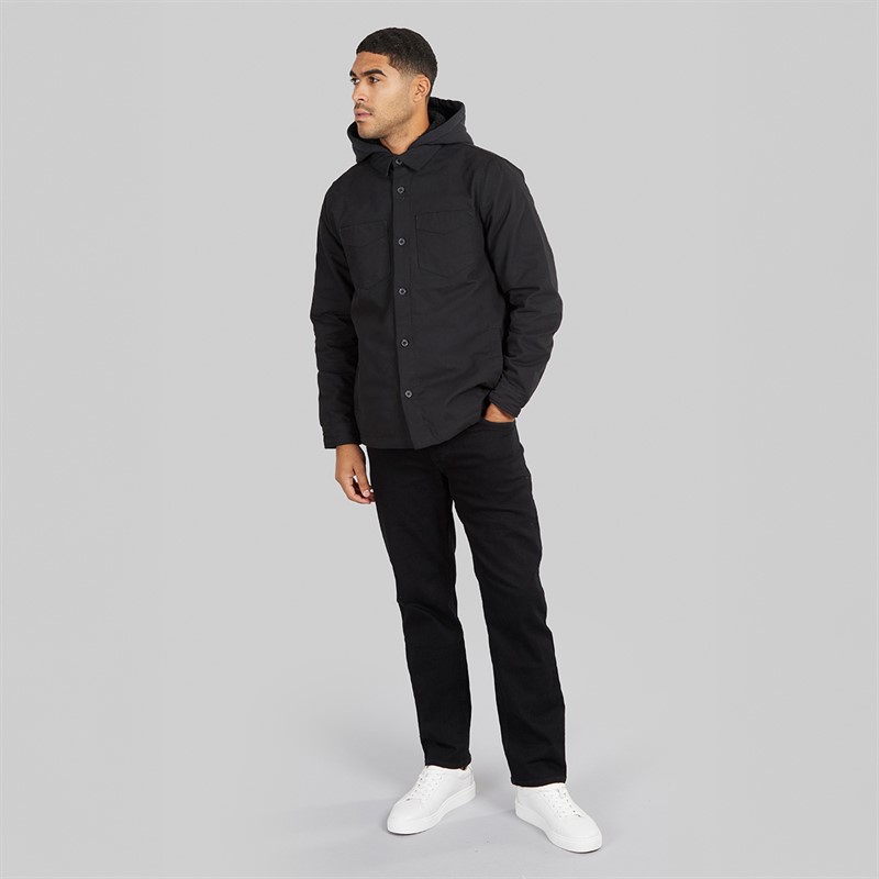 THREADBARE Mens Soda Shacket Black