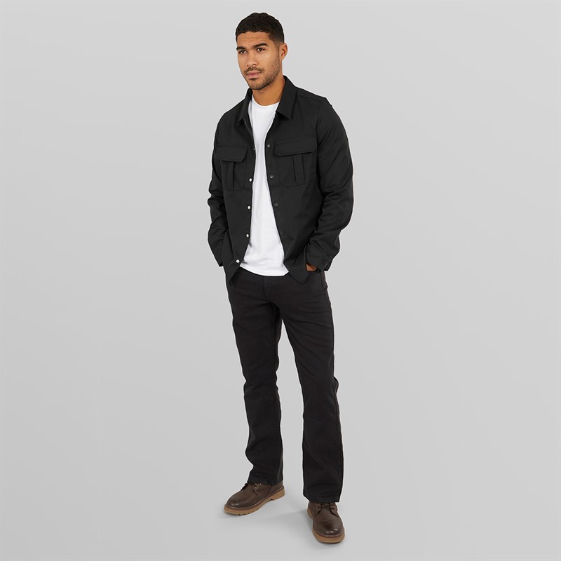 THREADBARE Mens Porter Shacket Black