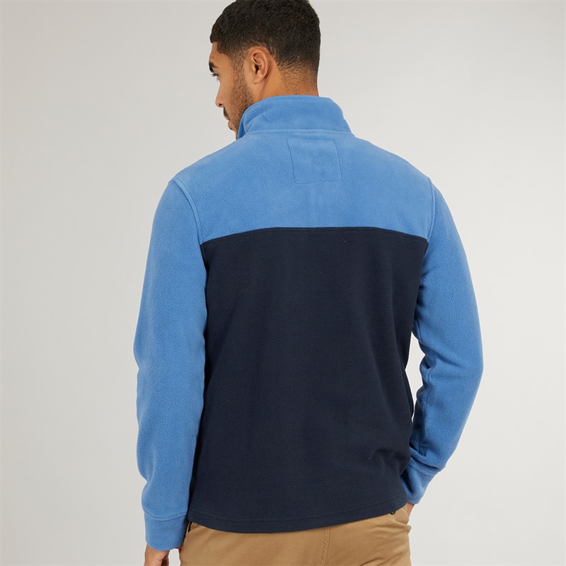 THREADBARE Mens Wham 1/4 Zip Fleece Colbalt/Navy