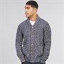 THREADBARE Mens Finch Shawl Cardigan Navy/Ecru Twist