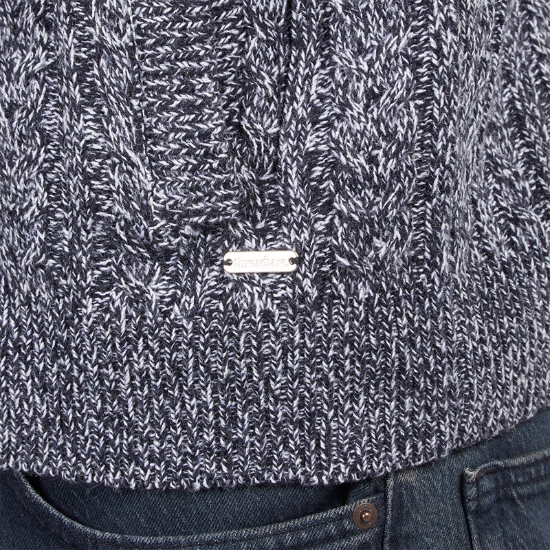 THREADBARE Mens Finch Shawl Cardigan Navy/Ecru Twist