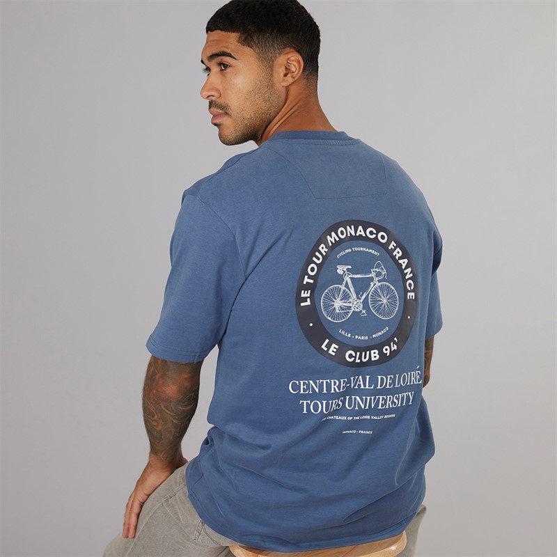 THREADBARE Mens Rex T-Shirt Vintage Indigo