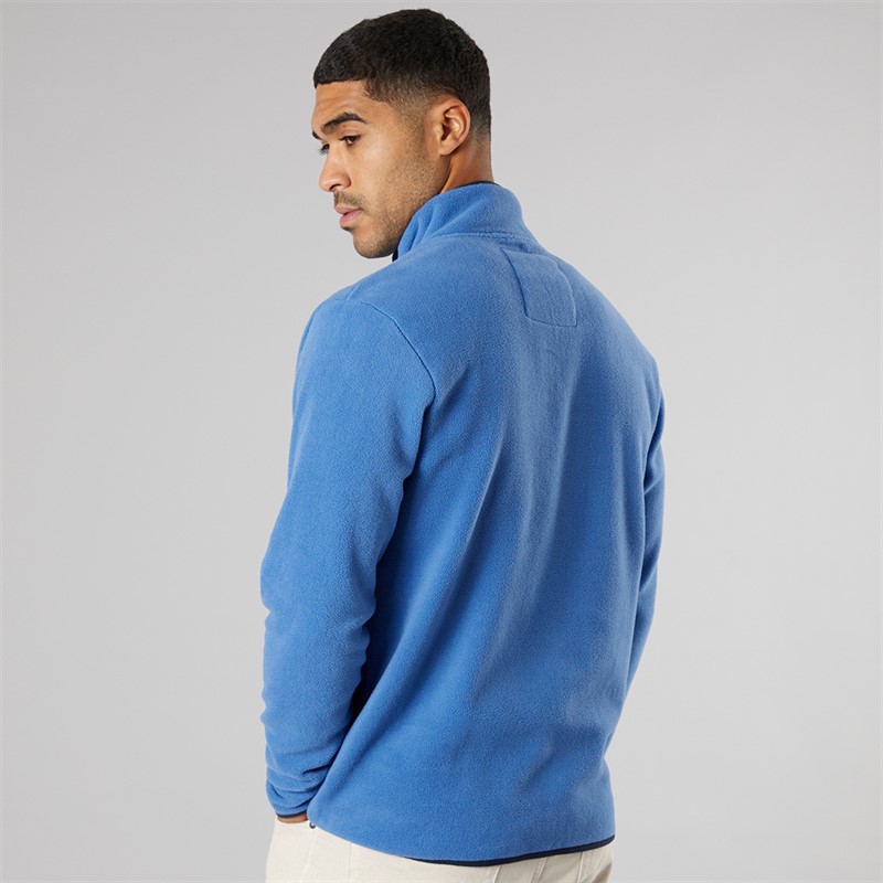 THREADBARE Mens Latrig 1/4 Zip Fleece Colbalt/Navy