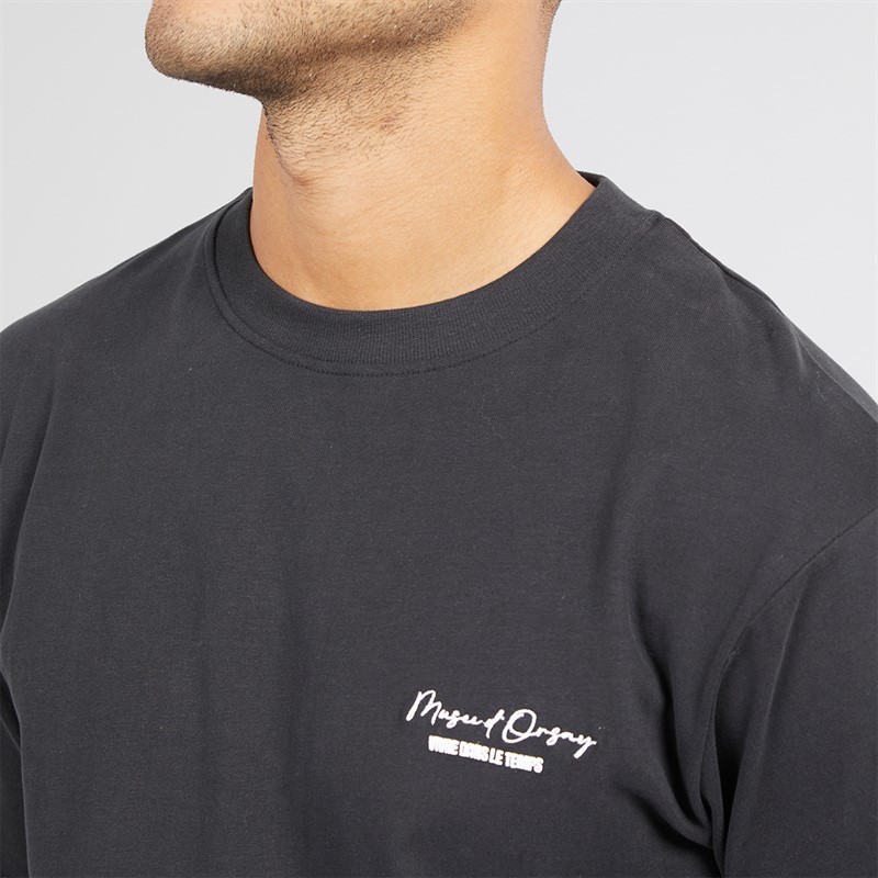 THREADBARE Mens Holl Relaxed Fit Graphic T-Shirt Black