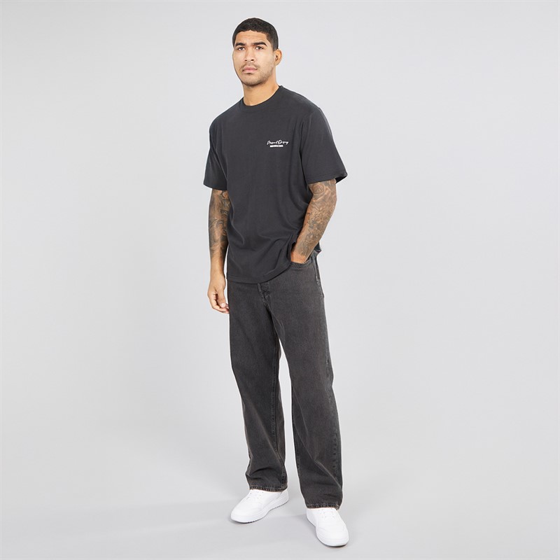 THREADBARE Mens Holl Relaxed Fit Graphic T-Shirt Black