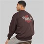 THREADBARE Mens Nara Crew Neck Fleece Chocolate Torte