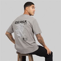 THREADBARE Mens Axel Relaxed Fit Graphic T-Shirt Slate