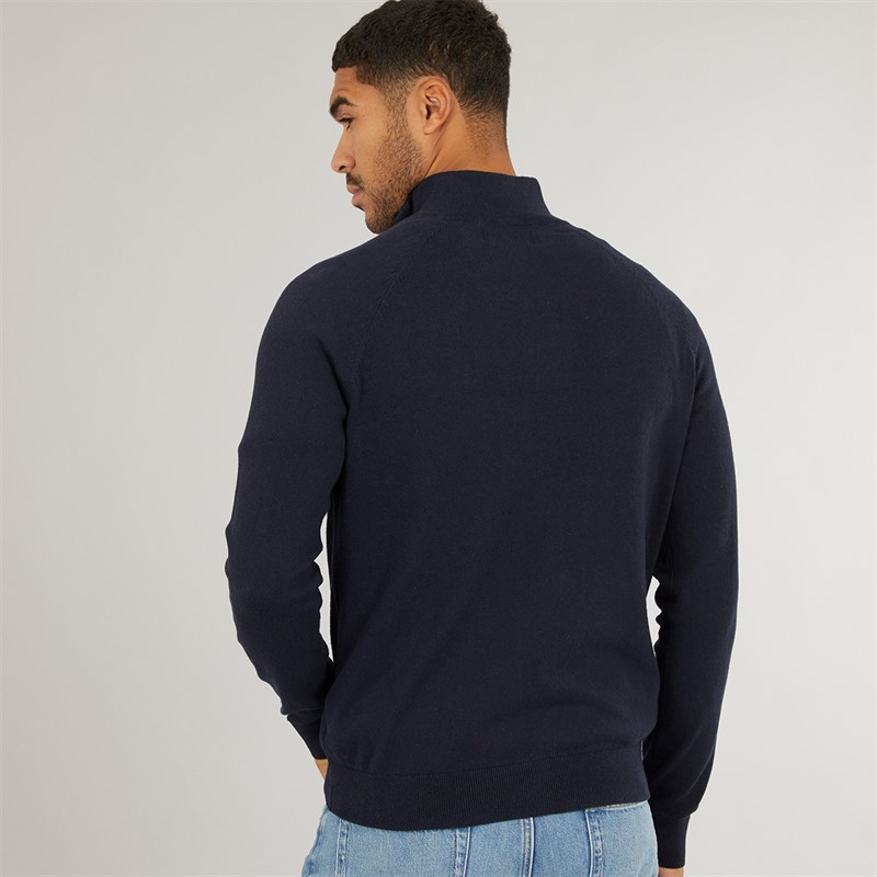 THREADBARE Mens Jenning 1/4 Zip Jumper Navy