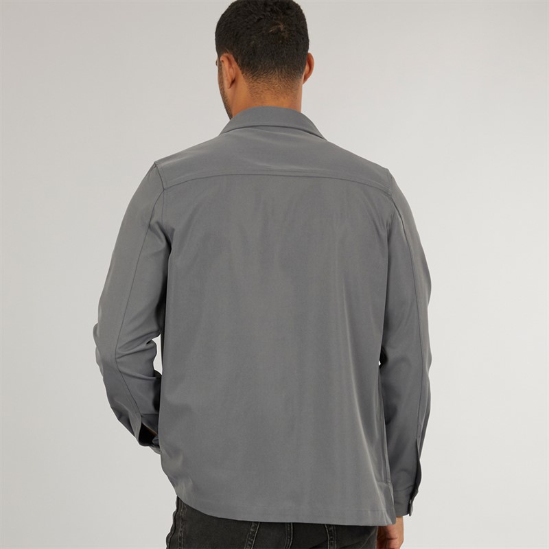 THREADBARE Mens Porter Shacket Slate