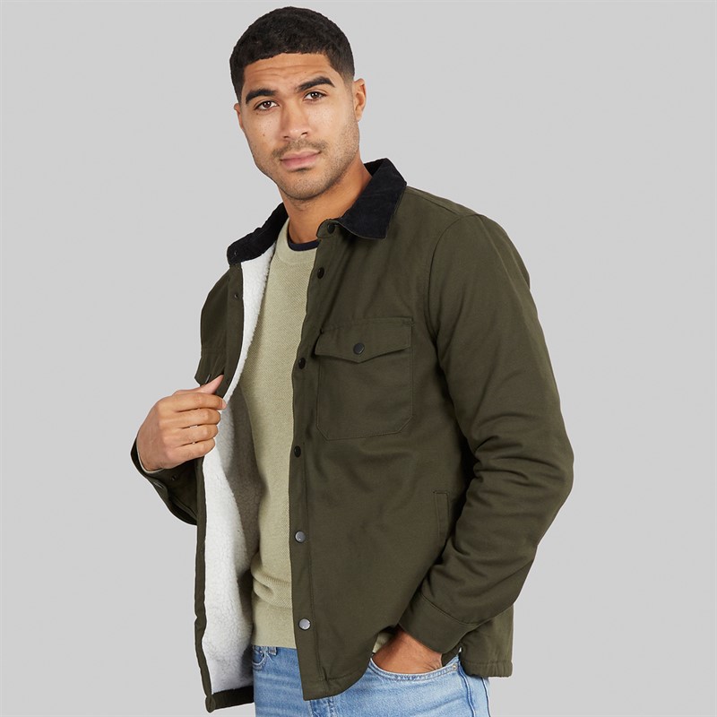 THREADBARE Mens Cottage Shacket Forest