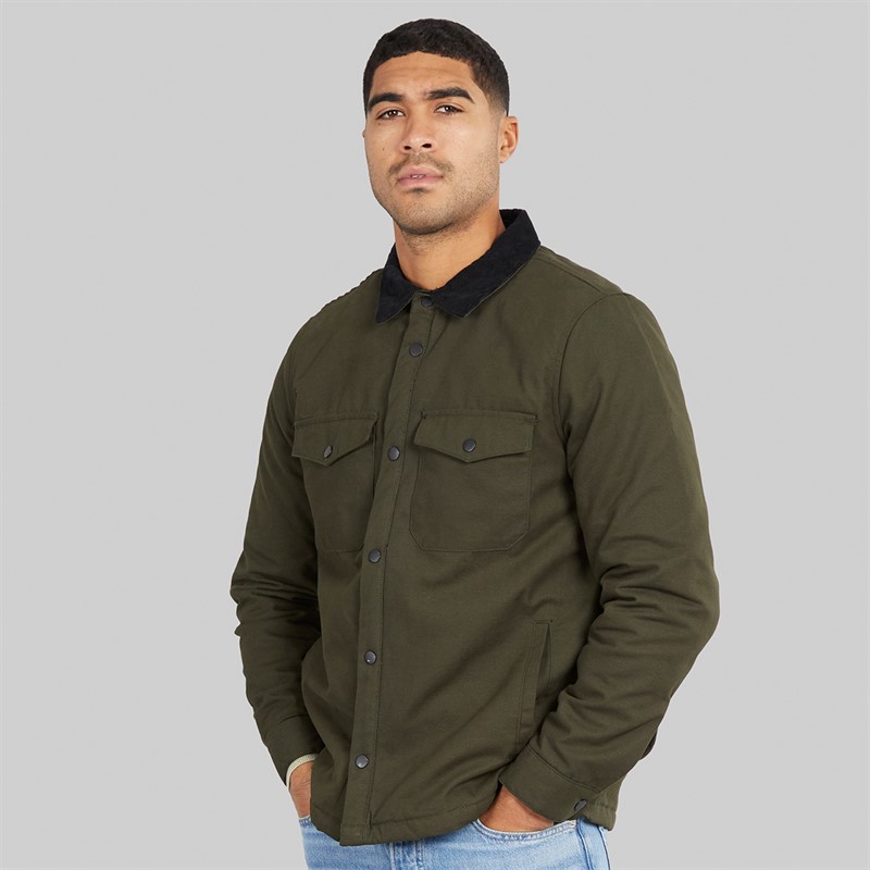 THREADBARE Mens Cottage Shacket Forest