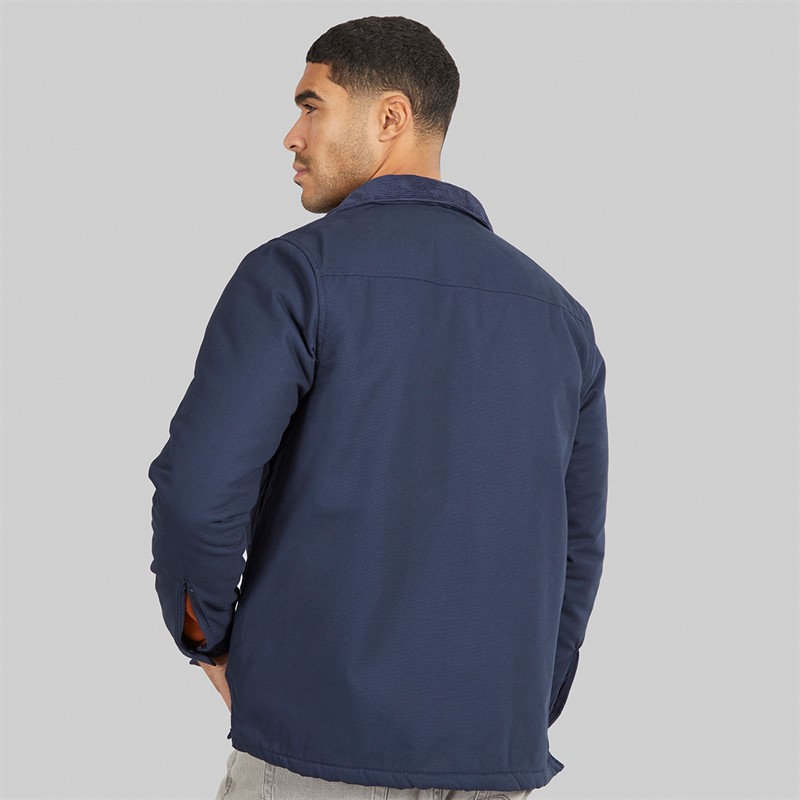 THREADBARE Mens Cottage Shacket Navy