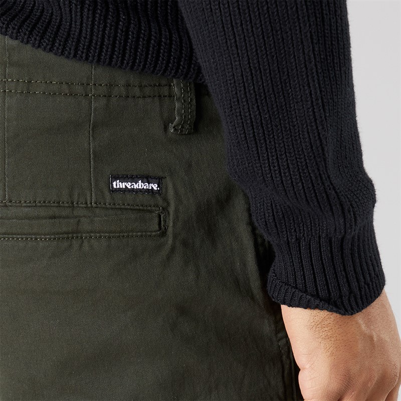 THREADBARE Mens Laurito Regular Fit Straight Trousers Forest