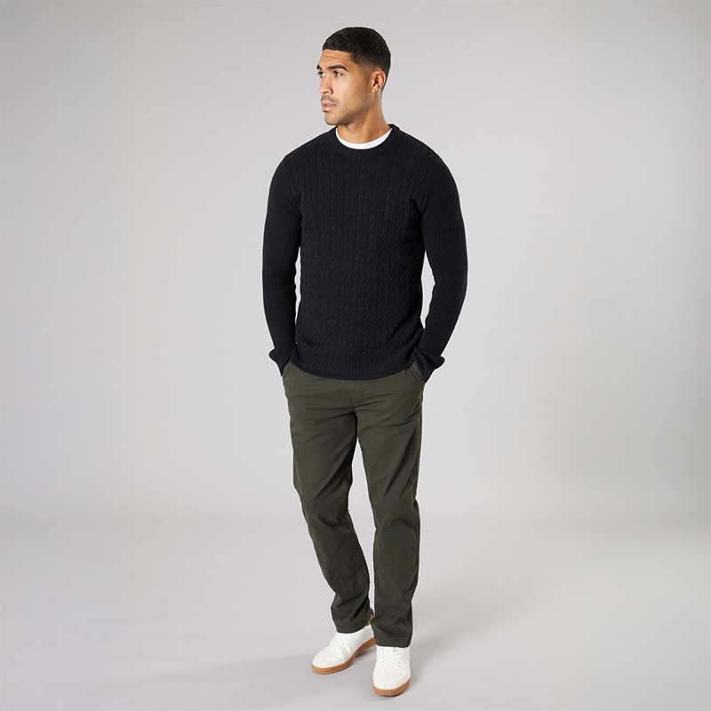 THREADBARE Mens Laurito Regular Fit Straight Trousers Forest