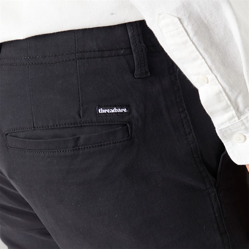 THREADBARE Mens Laurito Regular Fit Straight Trousers Black