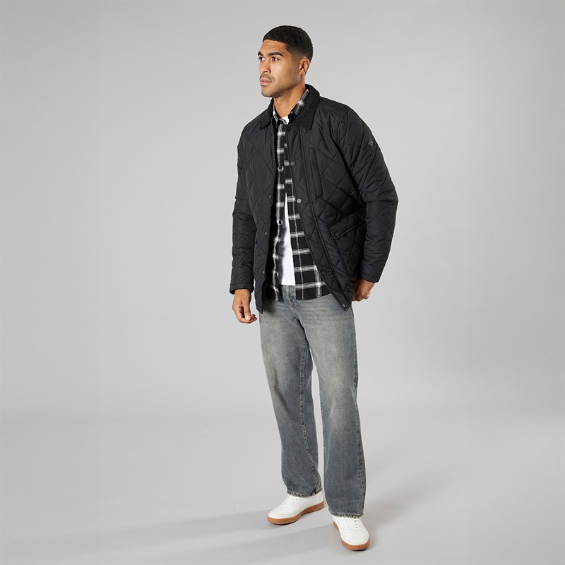 THREADBARE Mens Townton Quilted Jacket Black