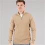 THREADBARE Mens Whitney 1/4 Zip Jumper Taupe