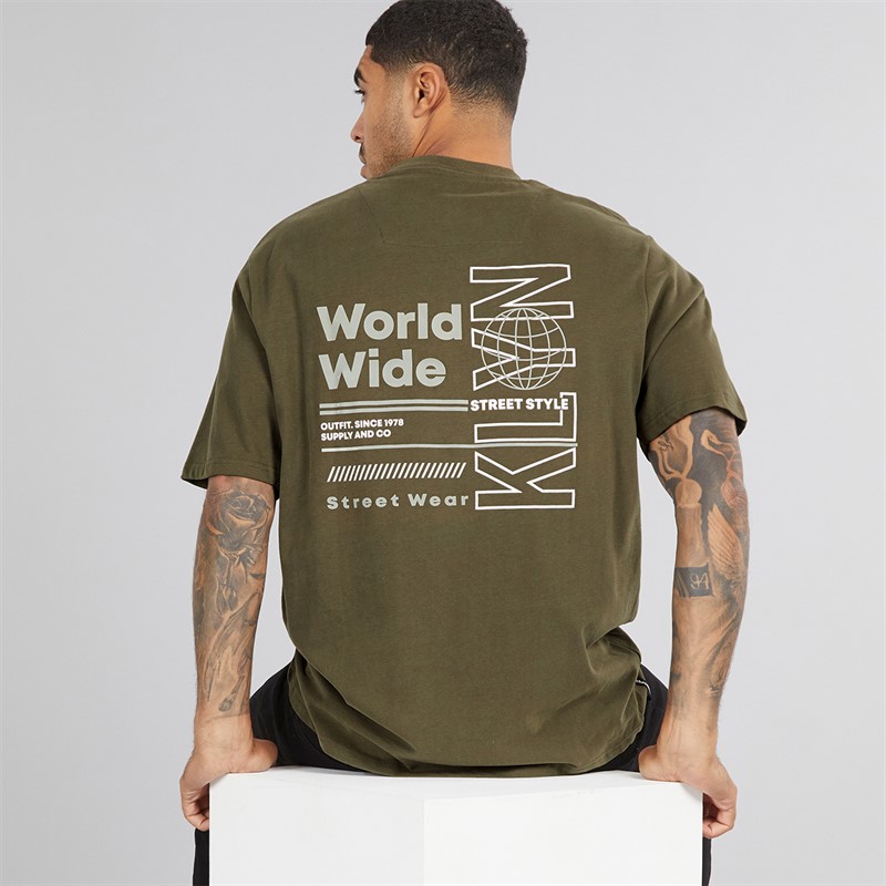 THREADBARE Mens Arthurain T-Shirt Dark Khaki