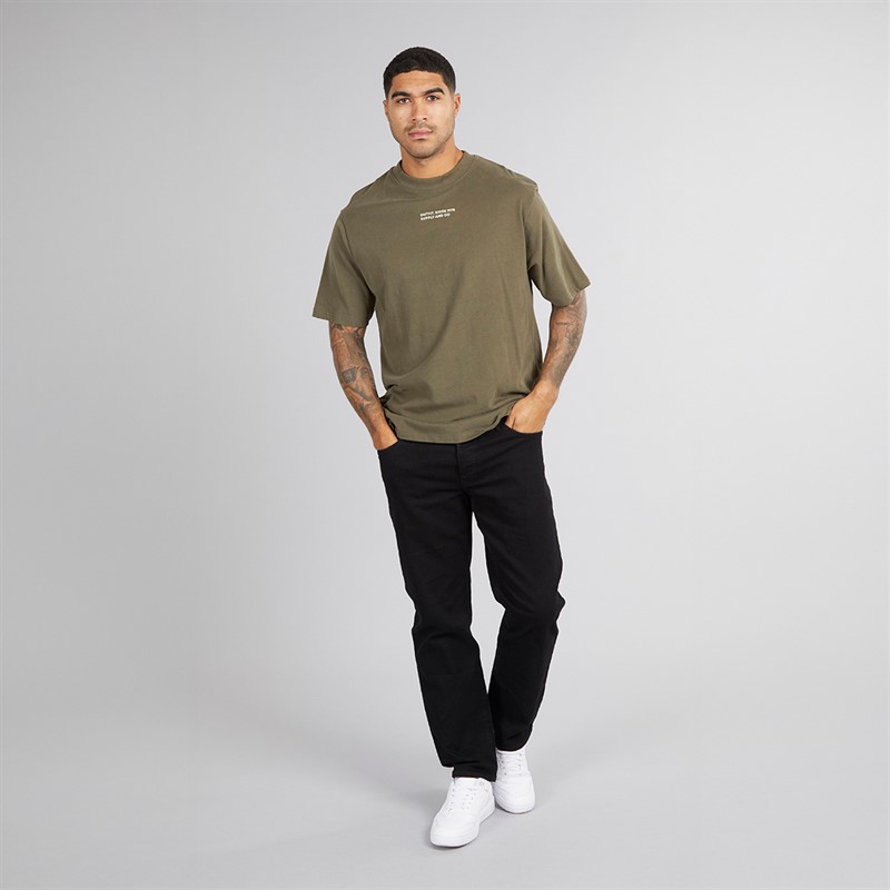 THREADBARE Mens Arthurain T-Shirt Dark Khaki