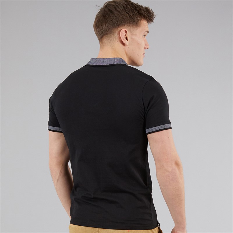 THREADBARE Mens Shandy Polo Shirt Black
