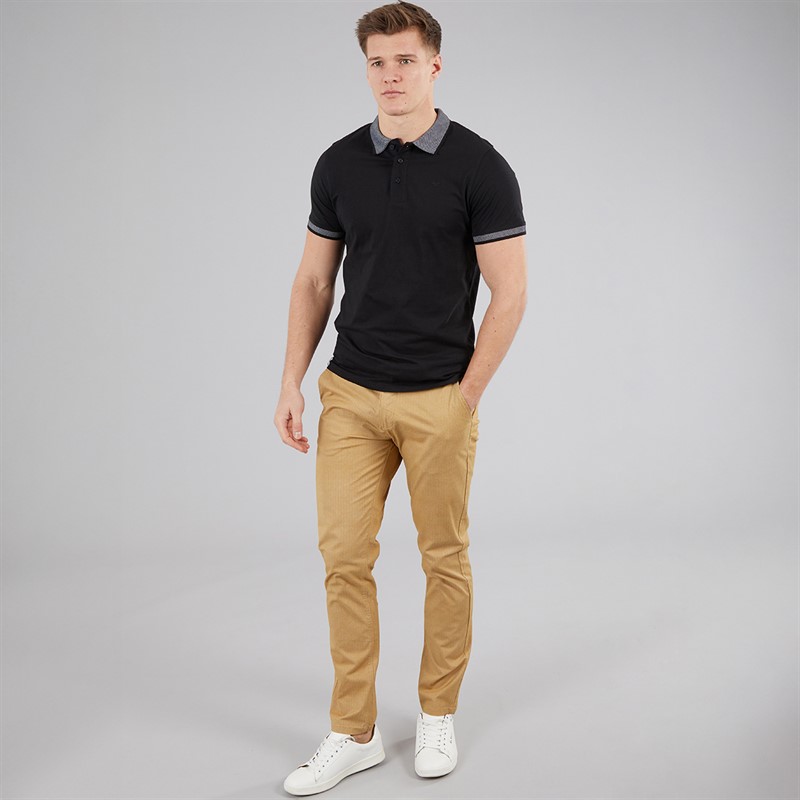 THREADBARE Mens Shandy Polo Shirt Black