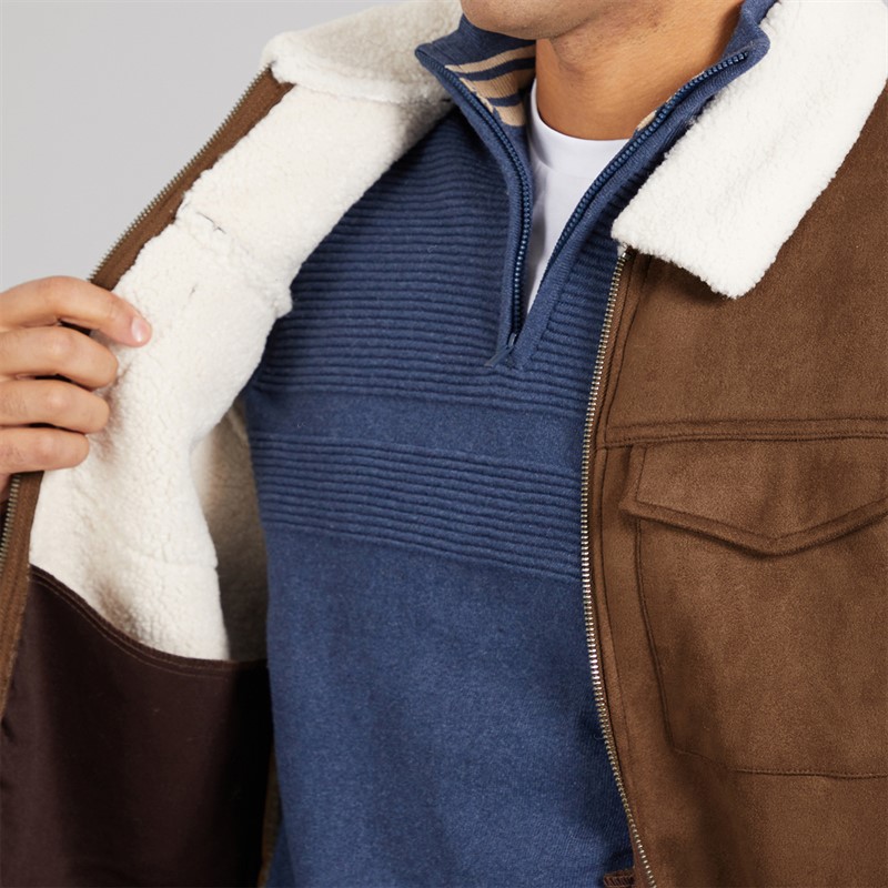 THREADBARE Mens Olpherts Jacket Taupe/Cream