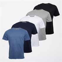 THREADBARE Mens Fontain Five Pack T-Shirts Multi
