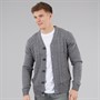 THREADBARE Mens Campionway Cardigan Mid Grey