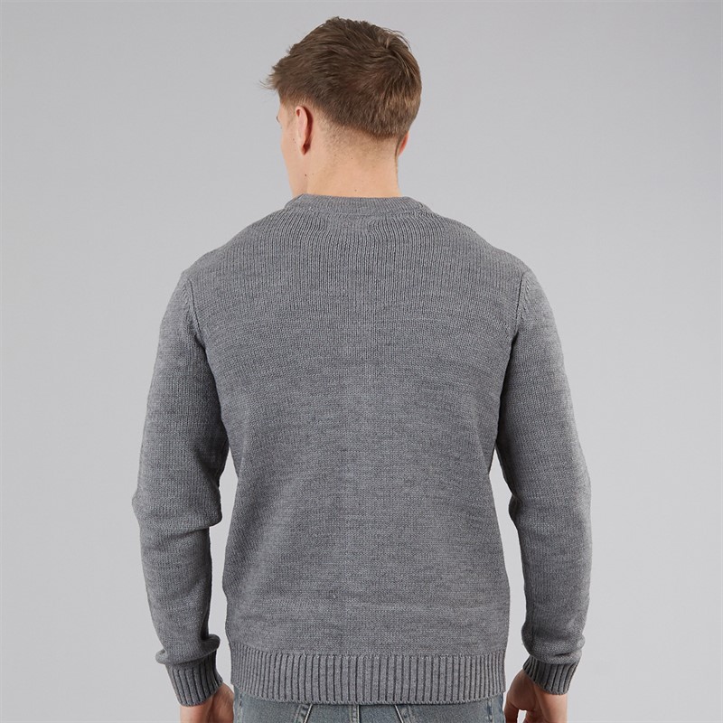 THREADBARE Mens Campionway Cardigan Mid Grey