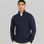 THREADBARE Mens Whitney 1/4 Zip Jumper Navy