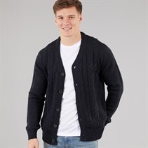 THREADBARE Mens Campionway Cardigan Navy