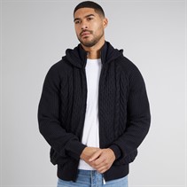 THREADBARE Mens Hannerton Knitted Hoodie Navy