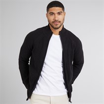 THREADBARE Mens Westleigh Full Zip Cardigan Black