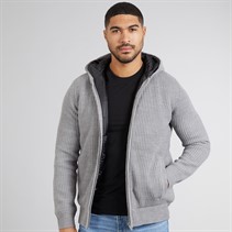 THREADBARE Mens Haydock Knitted Shacket Grey Marl