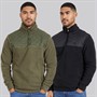 THREADBARE Mens Pascal Two Pack Fleeces Black/Khaki