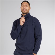 THREADBARE Mens Cosmopolitan 1/4 Zip Sweatshirt Navy