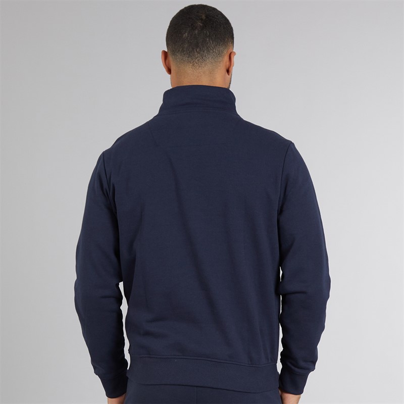 THREADBARE Mens Cosmopolitan 1/4 Zip Sweatshirt Navy