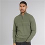 THREADBARE Mens Fox 1/4 Zip Jumper Khaki