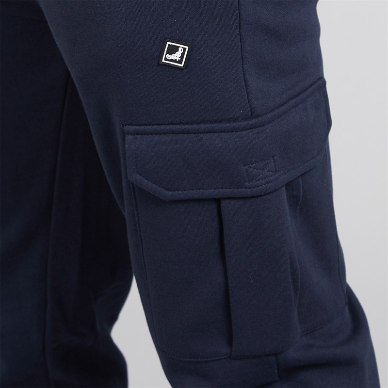 THREADBARE Mens Two Pack Stefan Cargo Joggers Navy/Grey Marl