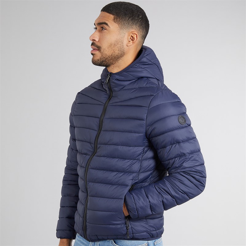 THREADBARE Mens Stat Padded Jacket Navy