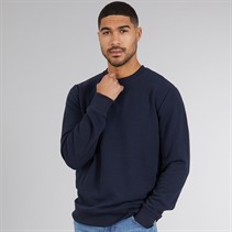 THREADBARE Mens Free Crew Neck Sweatshirt Navy
