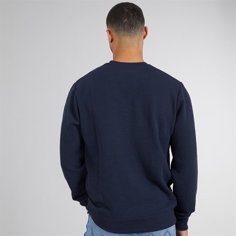 THREADBARE Mens Free Crew Neck Sweatshirt Navy