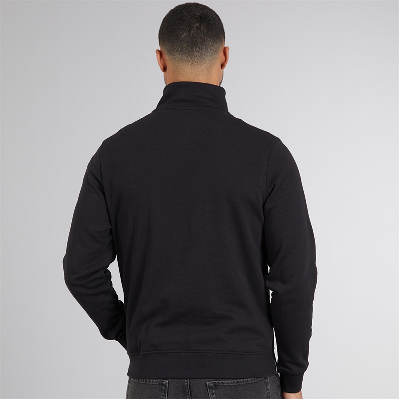 THREADBARE Mens Cosmopolitan 1/4 Zip Sweatshirt Black