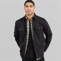 THREADBARE Mens Church Long Sleeve Shacket Black